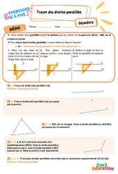 Tracer des droites parallèles – CM2 – Exercices Pas à Pas - Cycle 3 - PDF à imprimer