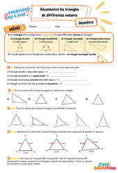 Reconnaitre les triangles de différentes natures – CM2 – Exercices Pas à Pas - Cycle 3 - PDF à imprimer
