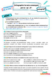 Orthographier les mots commençant par ac-, ap-, af- – CM2 – Exercices Pas à Pas - Cycle 3 - PDF à imprimer
