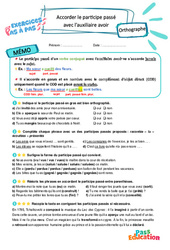 Accorder le participe passé avec l’auxiliaire avoir – CM2 – Exercices Pas à Pas - Cycle 3 - PDF à imprimer
