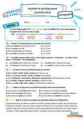 Accorder le participe passé (auxiliaire être) – CM2 – Exercices Pas à Pas - Cycle 3 - PDF à imprimer