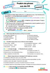 Produire des phrases avec des COI – 6ème – Exercices Pas à Pas - Cycle 3 - PDF à imprimer