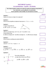 Les automatismes - 3ème - Brevet - Sujet 3 - Cycle 4 - PDF à imprimer