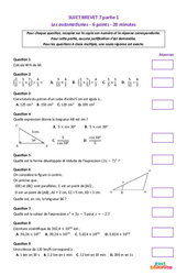 Les automatismes - 3ème - Brevet - Sujet 7 - Cycle 4 - PDF à imprimer
