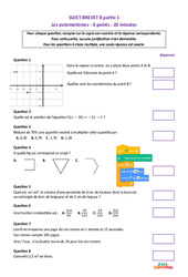 Les automatismes - 3ème - Brevet - Sujet 8 - Cycle 4 - PDF à imprimer