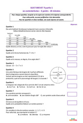 Les automatismes - 3ème - Brevet - Sujet 9 - Cycle 4 - PDF à imprimer