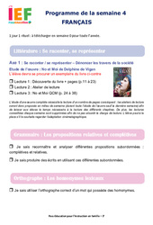 Semaine 4 – école à la maison IEF : 3ème