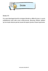 Dictée n°3 - 3ème - Brevet des collèges - Cycle 4 - PDF à imprimer