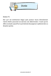 Dictée n°5 - 3ème - Brevet des collèges - Cycle 4 - PDF à imprimer