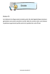 Dictée n°9 - 3ème - Brevet des collèges - Cycle 4 - PDF à imprimer