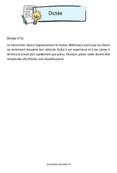 Dictée n°11 - 3ème - Brevet des collèges - Cycle 4 - PDF à imprimer