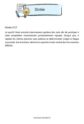 Dictée n°17 - 3ème - Brevet des collèges - Cycle 4 - PDF à imprimer