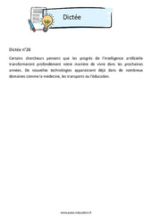Dictée n°28 - 3ème - Brevet des collèges - Cycle 4 - PDF à imprimer