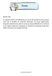 Dictée n°29 - 3ème - Brevet des collèges - Cycle 4 - PDF à imprimer