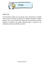 Dictée n°34 - 3ème - Brevet des collèges - Cycle 4 - PDF à imprimer