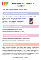 IEF Instruction En Famille, École à la maison pour le Semaine 7 – école à la maison IEF : 3ème
