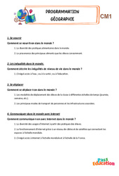 Géographie - CM1 - Programmation annuelle - PDF gratuit à imprimer