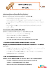 Histoire - CM1 - Programmation annuelle - PDF gratuit à imprimer