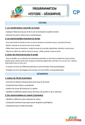 Histoire - Géographie - CP - Progression - Programmation - PDF à imprimer