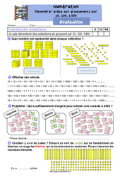 Dénombrer grâce aux groupements par 10, 100, 1 000 - CE2 - Evaluation - PDF à imprimer