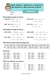 Exercice Additionner ou soustraire des dizaines ou des centaines entières - CE2 - Exercices - Cycle 2 - PDF à imprimer