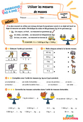 Utiliser les mesures de masses – CE2 – Exercices Pas à Pas - Cycle 2 - PDF à imprimer