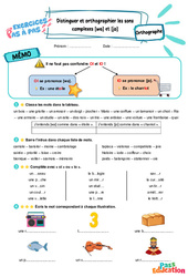 Sons [wa] et [jo] : distinguer et orthographier les sons complexes – CE2 – Exercices Pas à Pas - Cycle 2 - PDF à imprimer