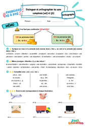 Sons [wɛ̃] et [jɔ̃] : distinguer et orthographier les sons complexes – CE2 – Exercices Pas à Pas - Cycle 2 - PDF à imprimer