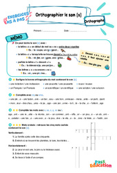 Son [s] : orthographier – CE2 – Exercices Pas à Pas - Cycle 2 - PDF à imprimer