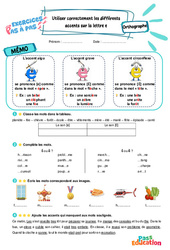 Lettre E : utiliser correctement les différents accents – CE2 – Exercices Pas à Pas - Cycle 2 - PDF à imprimer