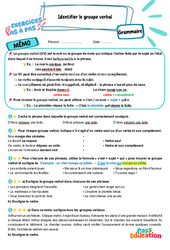 Identifier le groupe verbal – CM1 – Exercices Pas à Pas - Cycle 3 - PDF à imprimer