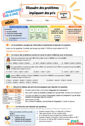 Résoudre des problèmes impliquant des prix – CE2 – Exercices Pas à Pas - Cycle 2 - PDF à imprimer