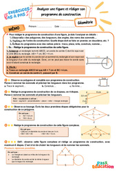 Analyser une figure et rédiger son programme de construction – CM2 – Exercices Pas à Pas - Cycle 3 - PDF à imprimer