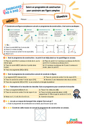 Suivre un programme de construction pour construire une figure complexe – CM2 – Exercices Pas à Pas - Cycle 3 - PDF à imprimer
