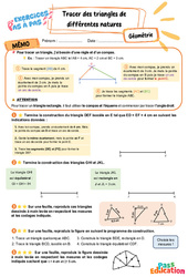 Tracer des triangles de différentes natures – CM2 – Exercices Pas à Pas - Cycle 3 - PDF à imprimer