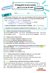 Orthographier les mots terminés par é, er, ez, ais, ait, aient – CM2 – Exercices Pas à Pas - Cycle 3 - PDF à imprimer