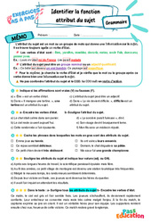Cours et exercice : Identifier la fonction attribut du sujet (GN ou adjectif) – 6ème – Exercices Pas à Pas - Cycle 3 - PDF à imprimer
