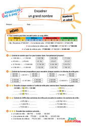 Encadrer un grand nombre – 6ème – Exercices Pas à Pas - Cycle 3 - PDF à imprimer