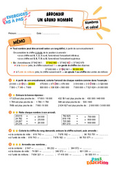 Arrondir un grand nombre – 6ème – Exercices Pas à Pas - Cycle 3 - PDF à imprimer