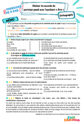 Réaliser les accords du participe passé avec l'auxiliaire être – 6ème – Exercices Pas à Pas - Cycle 3 - PDF à imprimer