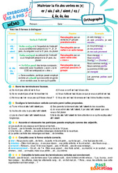 Maitriser la fin des verbes en [e] er / ais / ait / aient / ez / é, ée, és, ées – 6ème – Exercices Pas à Pas - Cycle 3 - PDF à imprimer