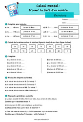 Trouver le tiers d’un nombre - CM2 - Exercices - PDF à imprimer
