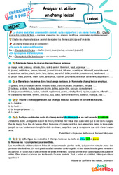 Analyser et utiliser un champ lexical – 6ème – Exercices Pas à Pas - Cycle 3 - PDF à imprimer