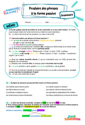 Produire des phrases à la forme passive – 5ème – Exercices Pas à Pas - Cycle 4 - PDF à imprimer
