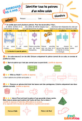 Identifier tous les patrons d’un même solide – CM2 – Exercices Pas à Pas - Cycle 3 - PDF à imprimer
