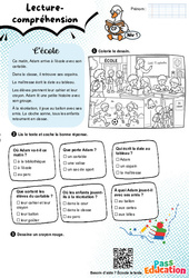 A l'école - CP - Lecture/Compréhension - Niveau 1 - PDF à imprimer