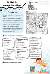 La piscine - CP - Lecture/Compréhension - Niveau 1 - PDF à imprimer