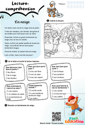 La neige - CP - Lecture/Compréhension - Niveau 1 - PDF à imprimer