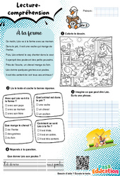 A la ferme - CP - Lecture/Compréhension - Niveau 2 - PDF à imprimer