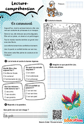Le carnaval - CP - Lecture/Compréhension - Niveau 2 - PDF à imprimer